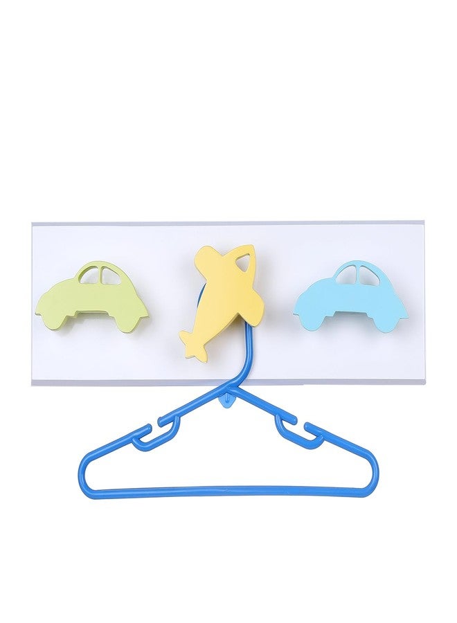 FLY FROG 3-Hook Wall-Mounted Rail for Kids - Durable MDF, Space-Saving Design, Easy Installation, Ample Storage for Coats, Bags, Hats - Child-Safe with Soft Edges for Kids’ Rooms (Car & Plane) - Image 4